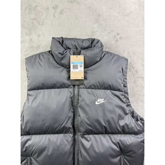 Nike Puffer Vest Mens Medium Gray Loose Fit Synthetic Fill Pockets FB7373-068 - Picture 2 of 11